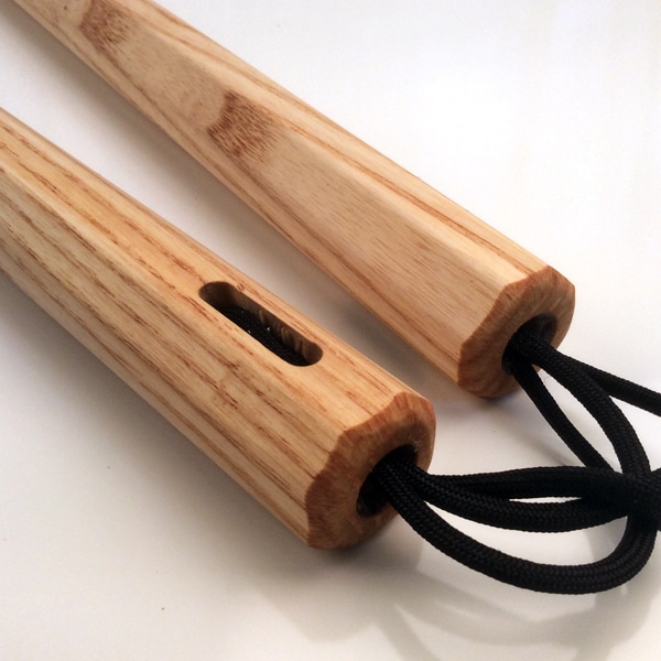 Real Professional 13.5 inch White Ash Nunchaku made in America